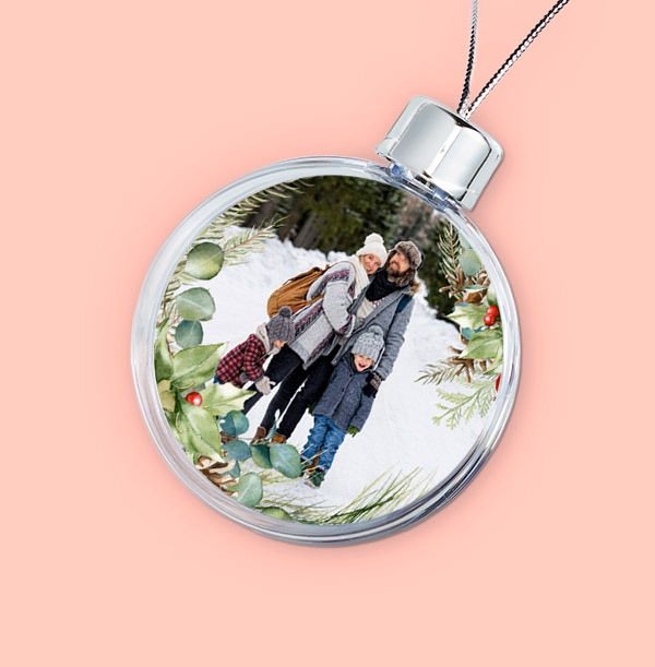 Festive Full Photo Bauble