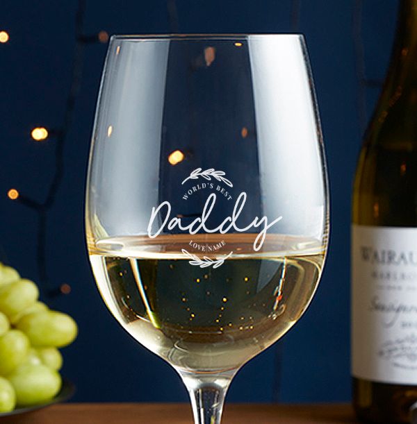 Engraved Wine Glass - Daddy