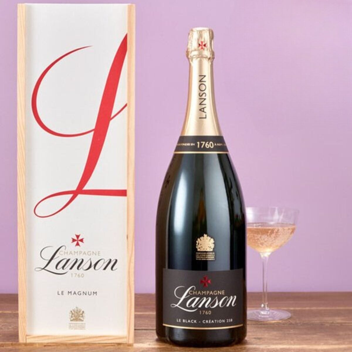 Lanson Magnum Champagne with Wooden Gift Box
