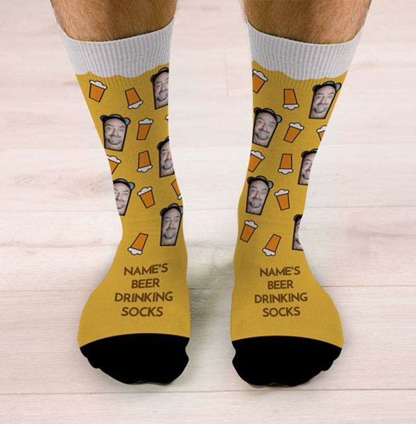 Personalised Beer Drinking Novelty Socks