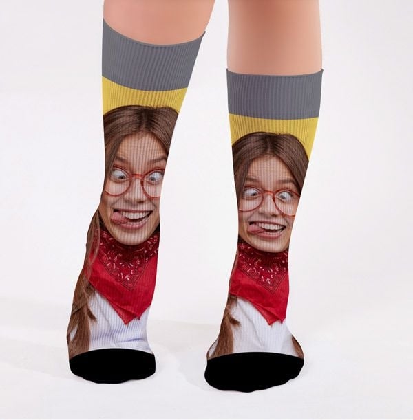 Photo Upload Novelty Fun Face Socks
