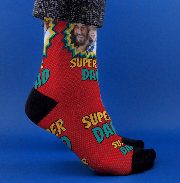 Superdad Novelty Photo Socks