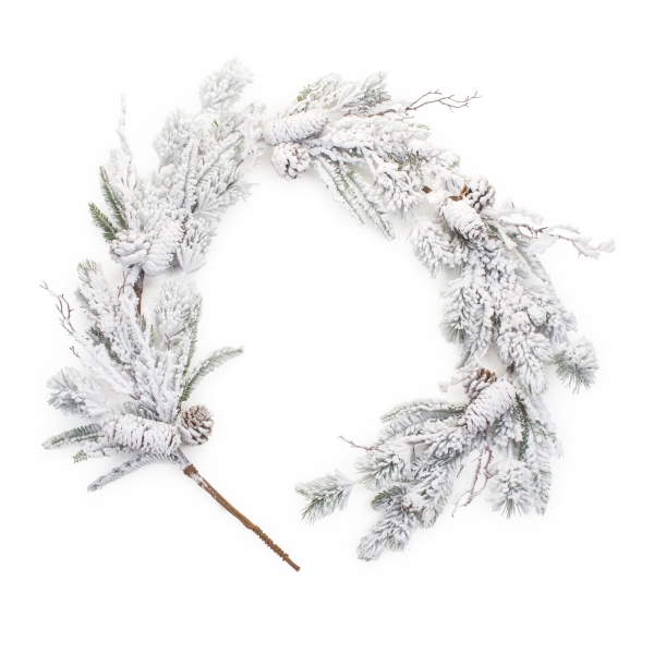 Garland Snowy Pine 5.5'L Plastic