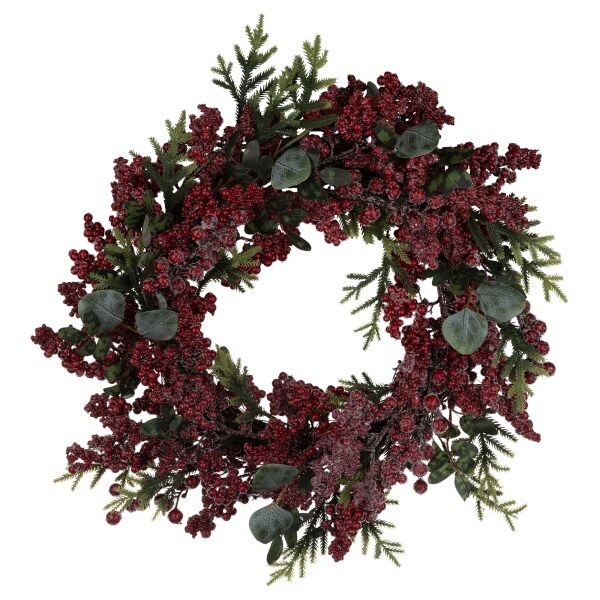 Wreath Pine and Berry 21"D Plastic
