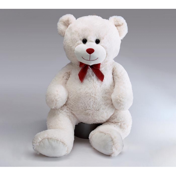 Plush 34" Bear White Grosgrain Ribbon