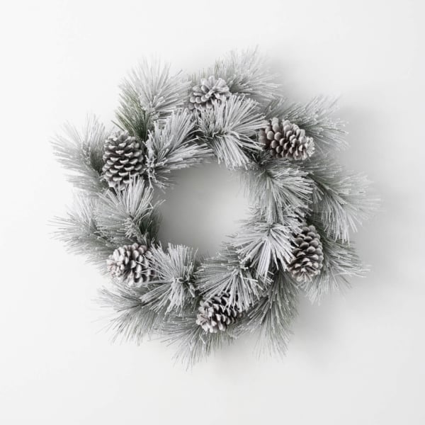 Wreath Flocked Pine 26"Lx6"Wx26"H