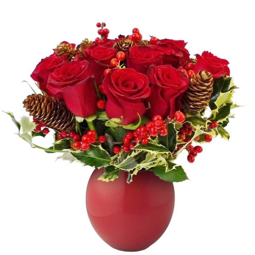 christmas arrangement red roses (Standard)