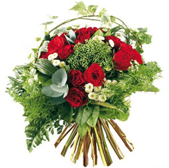 red roses and mixed greenery (Standard)