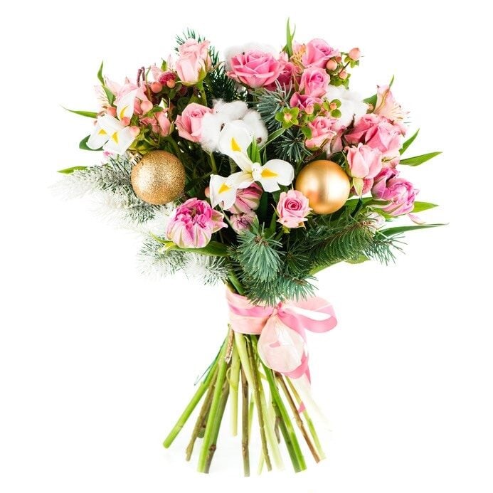 pink christmas bouquet (Standard)