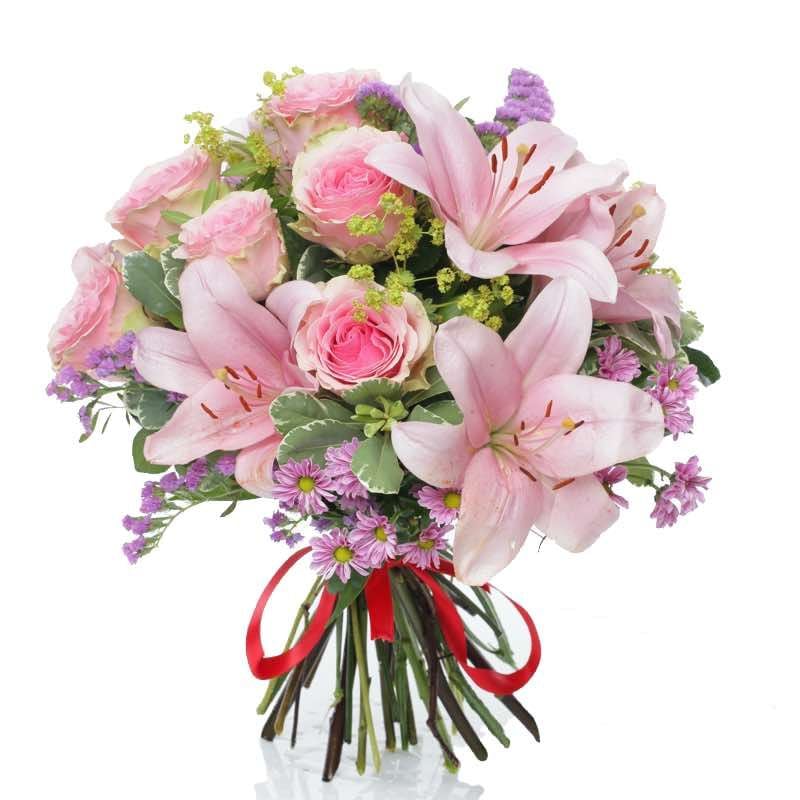 pink lilies and pink roses (Standard)