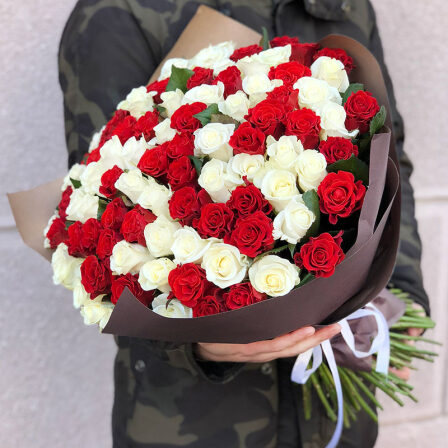 101 rose mix red and white 50 cm (Usual)