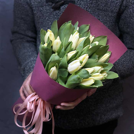 25 white tulips (Usual)