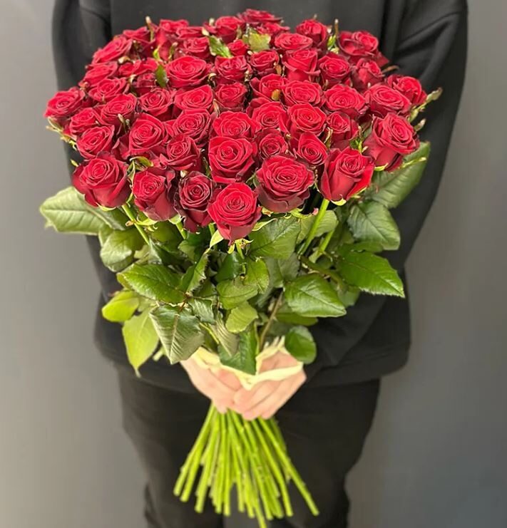 51 high red rose 70 cm (VIP)