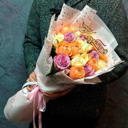 Bouquet of 21 roses mix "Beloved" (Usual)