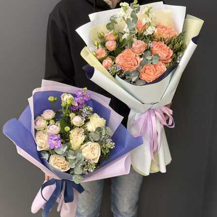 Bouquet in assortment with peony rose "Allison" (Usual)