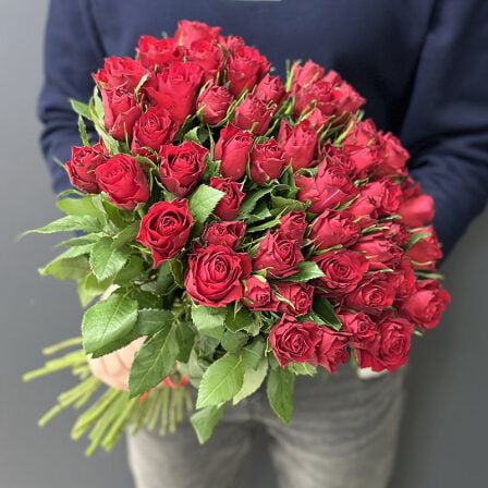 51 red imported roses