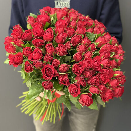 101 red imported roses