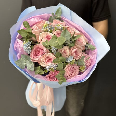 Author's bouquet of flowers with peony rose (Usual)