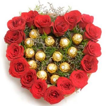 18 Red Roses With Chocolate