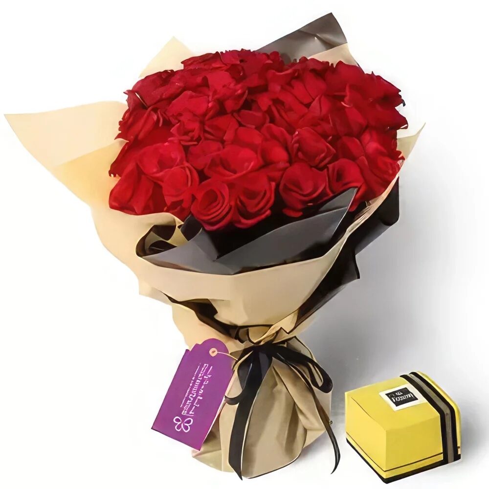 Patchi Chocolates& Love Red Roses Bouquet