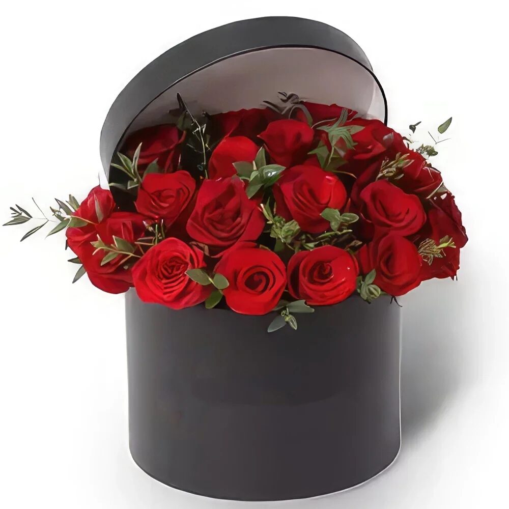 Red Roses & Palviforia Leaves