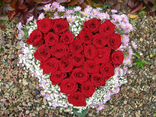 Heart-Shaped Arrangement "Loving Heart", Red Roses