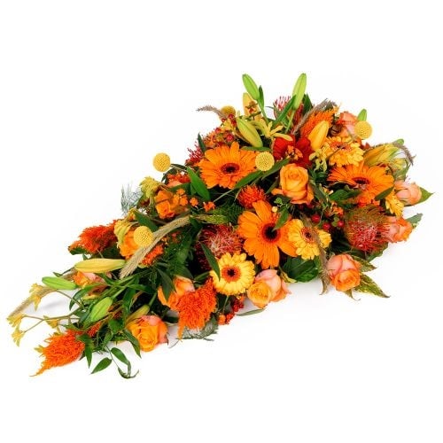 Orange funeral arrangement (Small)