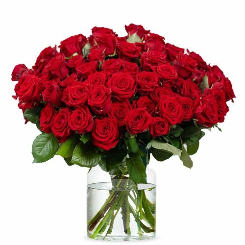 50 Red Roses - Red Naomi Premium