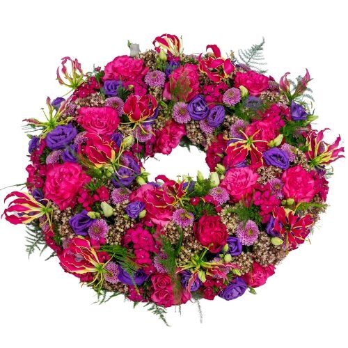 Colorful funeral wreath
