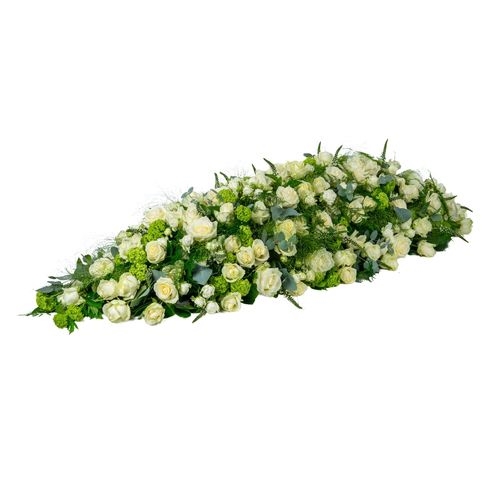 Full coffin cover 180-200cm - white and green