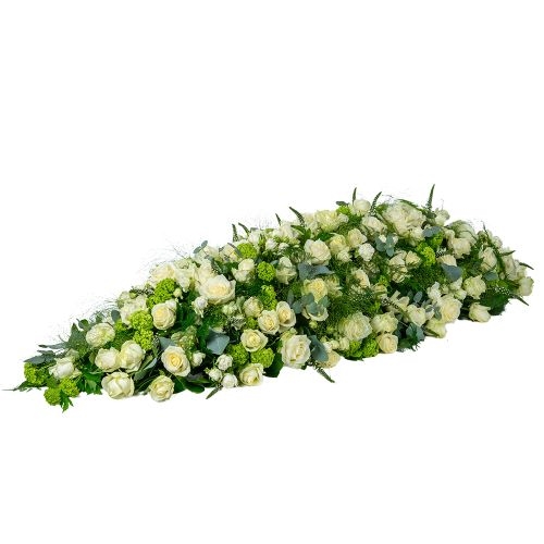 Half coffin cover 90-100cm - white and green
