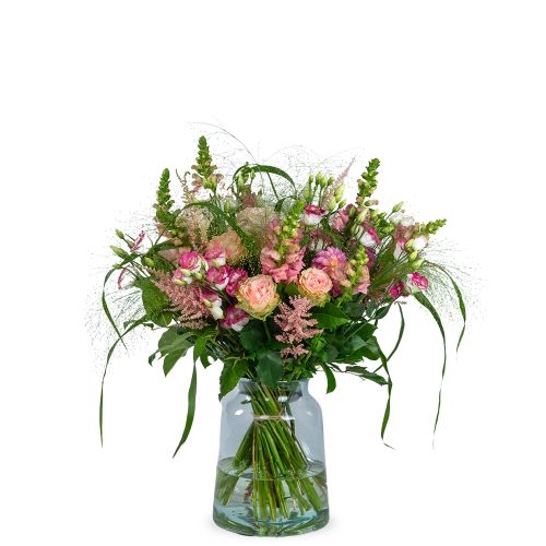 Condolence bouquet Pink + vase