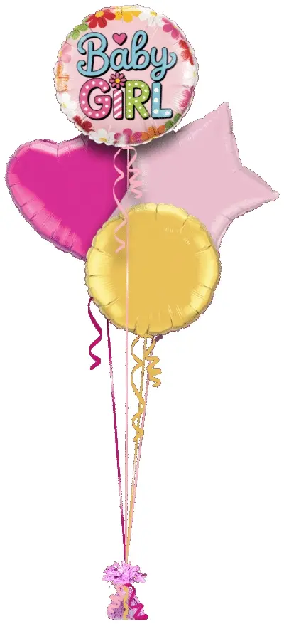 Baby Girl Pink Floral Balloon