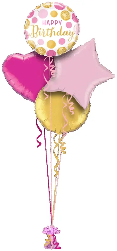 Birthday Pink and Gold Dots