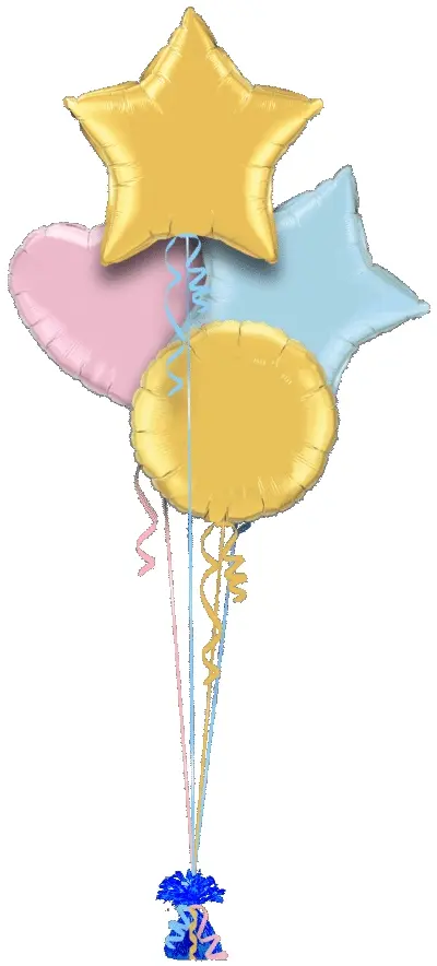 Gold, Pale Blue and Pale Pink