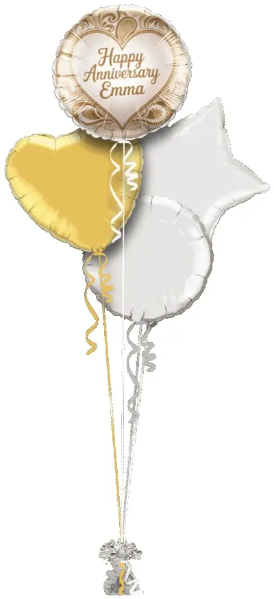 Gold Paisley Heart Happy Anniversary