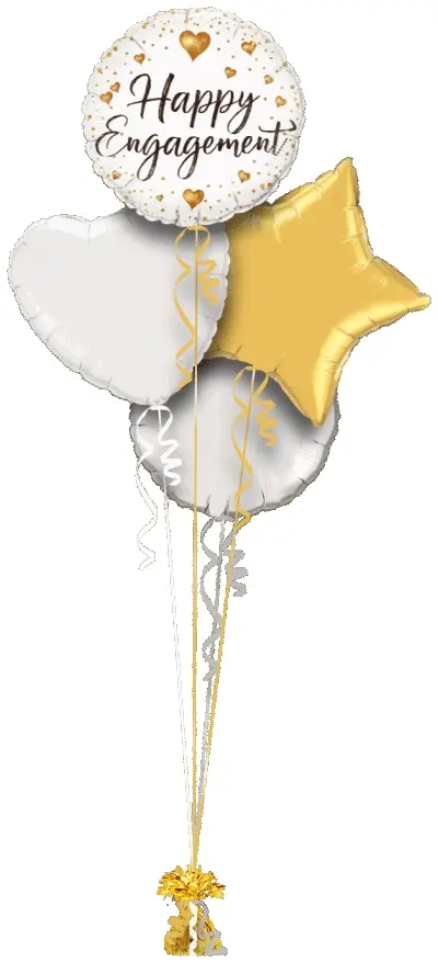 Happy Engagement Gold Hearts