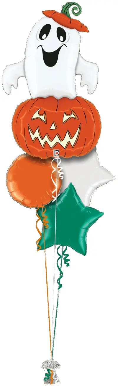 Laughing Ghost and Halloween Pumpkin