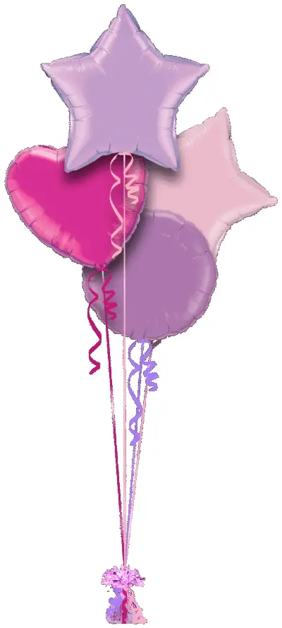 Lilac, Hot Pink and Pale Pink