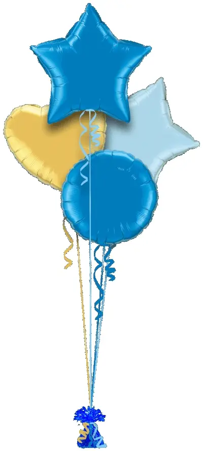 Royal Blue, Pale Blue and Gold