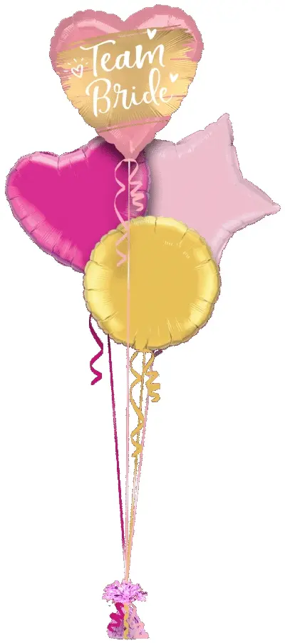 Team Bride Gold and Pink Heart