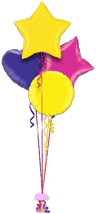 Yellow, Hot Pink and Purple