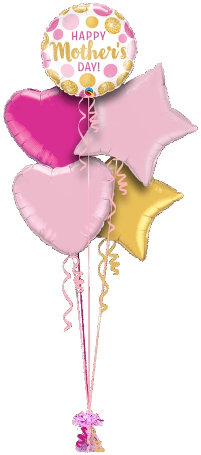 Happy Mothers Day Pink and Gold DotsAir Filled Display
