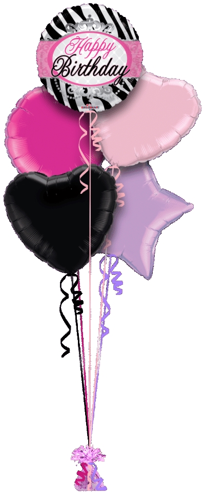 Happy Birthday Zebra Princess Stripes