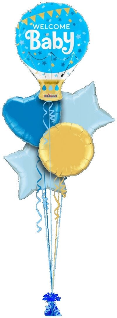 Welcome Baby Boy Hot Air Balloon