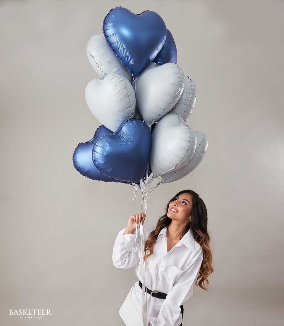 Blue Love Balloons Set