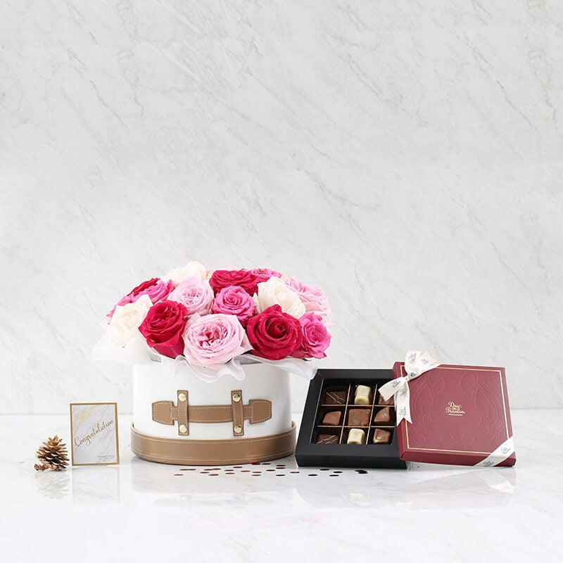 Combo Set(Flower Box And Chocolate)