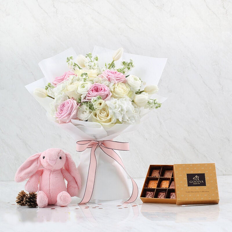 Combo Set (Chocolate, A Doll And Flower Bouquet)