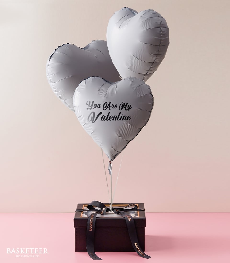 Bakery & Gray Heart Balloons Gift Set