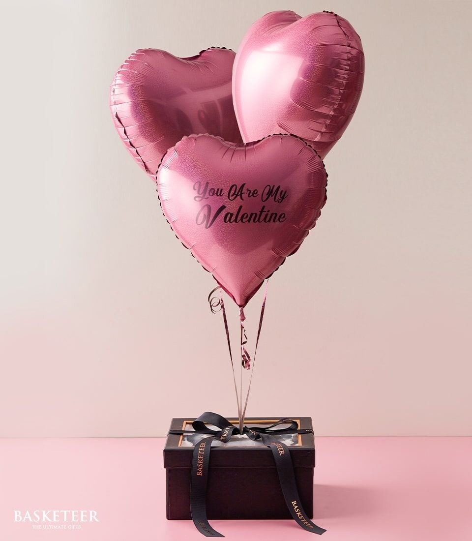 Bakery And Sweet Heart Pink Balloons Gift